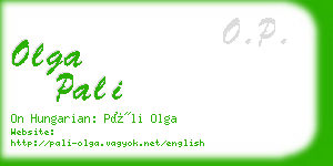 olga pali business card